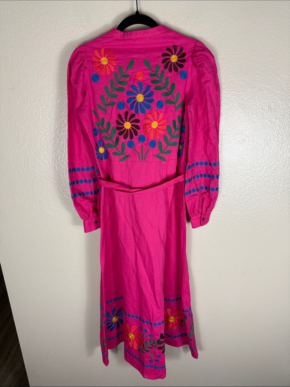 Boden Fuchsia Pink Embroidered Midi Dress - Picture 10 of 11